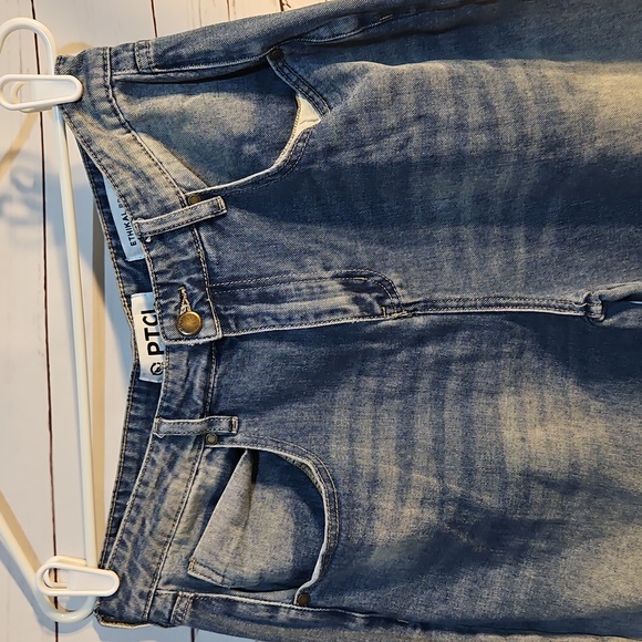 PTCLWide Leg Jeans High‎ Rise Distressed Relaxed Fit Denim Blue Size 28 - Picture 2 of 13